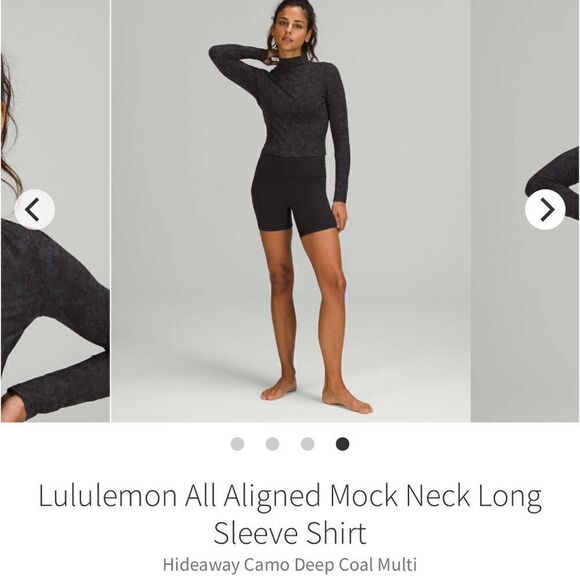 Lululemon All Aligned Mock Neck Long Sleeve Shirt
Hideaway Camo Deep Coal Multi - Picture 4 of 8